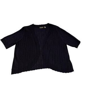 Women's Nina Leonard Navy Shrug Open Front Size L